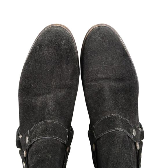 AllSaints Shoes Womens 40 Bootie Harness Leather Block Heel Fashion Slip On Boot - Picture 9 of 16